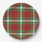 Rot Grün Weiß Cool Red Lumberjack Karomuster Pappteller (Vorderseite)