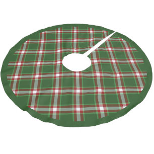 Rot Grün Weiß Cooles Rot Holzfäller Karo Muster Polyester Weihnachtsbaumdecke