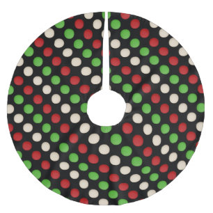 Rot Grün Weiß Punktmuster Polyester Weihnachtsbaumdecke