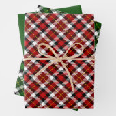 Rot-Grün-Weiß und Schwarz-Kariert Geschenkpapier Set (Beispiel)