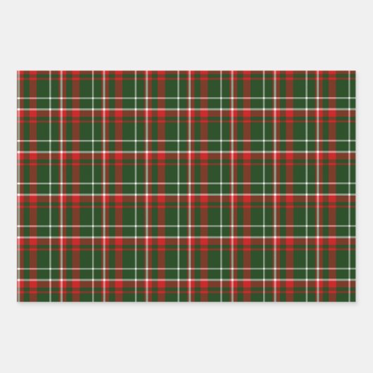Rot-Grün-Weiß und Schwarz-Kariert Geschenkpapier Set (Vorderseite 2)