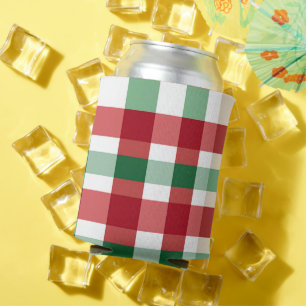 Rot-Grün-Weiße Schachbretter können kühler werden Dosenkühler