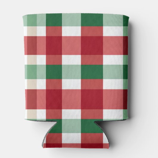 Rot-Grün-Weiße Schachbretter können kühler werden Dosenkühler (Rückseite)