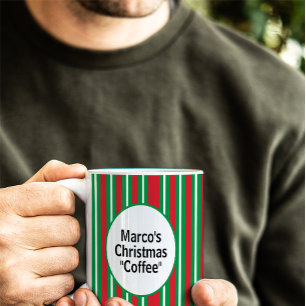 Rot Grün Weiße Weihnachts-Lutscher-Streifen Kaffeetasse