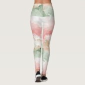 Rot-Grün-Weißer Multi-Schatten Aquarellfarben-Legg Leggings (Rückseite)