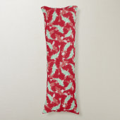 Rot-Grün-Wiederholungsmotiv | Koi Fish Pattern Seitenschläferkissen (Vorderseite Vertikal)
