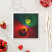 Rot Grün Yin Yang Moderne Abstrakte Kunst Muster # Serviette (Beispiel)