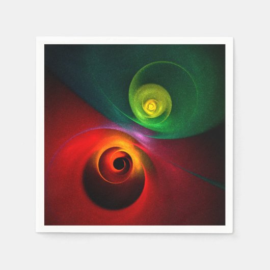 Rot Grün Yin Yang Moderne Abstrakte Kunst Muster # Serviette (Vorderseite)