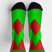 Rot grüne Art Deco Design Socken (Oben)