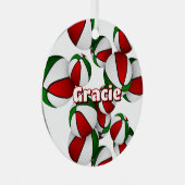 Rot grüne Basketbälle mit dem Namen Athlete Ornament Aus Metall (Vorderseite Rechts)