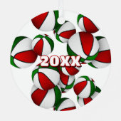 Rot grüne Basketbälle mit dem Namen Athlete Ornament Aus Metall (Rückseite)