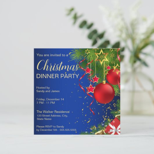 Rot-grüne Bauernstars Einladung (Stehend Vorderseite)