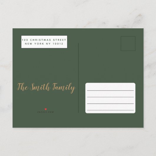 Rot grüne Beeren Blätter Winterweihnachtsfest Part Einladungspostkarte (Rückseite)