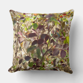 Rot grüne Blätter und Verzweigungen gestrichen Kissen