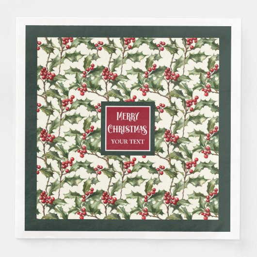 Rot-grüne Blaubeeren-Servietten Serviette (Vorderseite)