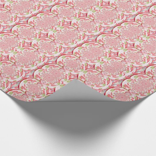 Rot-grüne Bursts Abstract Design Geschenkpapier (Ecke)