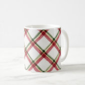 Rot Grüne Creme Streifen Kaffeetasse (VorderseiteRechts)