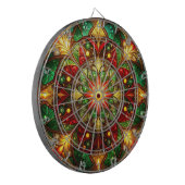 Rot grüne dekorative Blumen Dartboard Dartscheibe (Vorderseite Links)