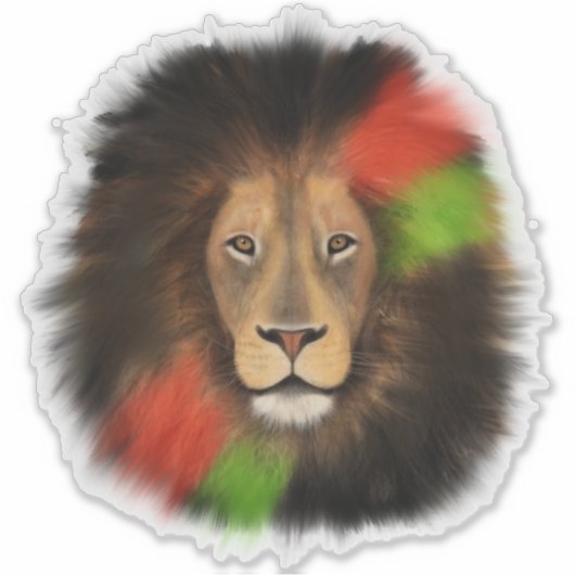 Rot-Grüne-Dschungelkatze Aufkleber (Vorderseite)