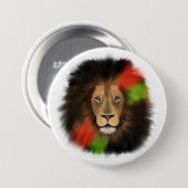 Rot-Grüne-Dschungelkatze Button (Vorne & Hinten)