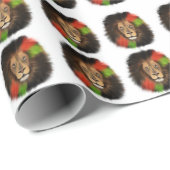 Rot-Grüne-Dschungelkatze Geschenkpapier (Rolleneckpunkt)