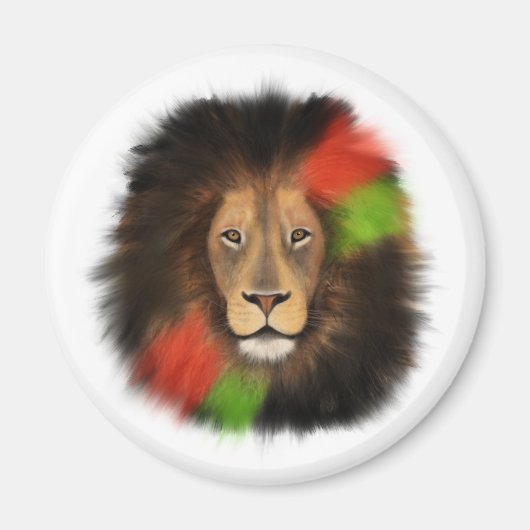 Rot-Grüne-Dschungelkatze Magnet (Vorne)