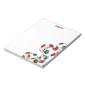 Rot-grüne Fußbälle Akzent individuelle Name Notizblock (Rotiert)