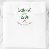 Rot grüne gebackene Liebe mit hausgemachtem Etiket Runder Aufkleber (Tasche)