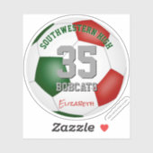 Rot-grüne Kinder Teenager in den Farben der Fußbal Aufkleber (Blatt)