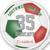 Rot-grüne Kinder Teenager in den Farben der Fußbal Aufkleber (Vorderseite)