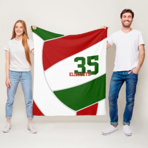 Rot-grüne Mannschaft Farben grandiosen Volleyball Fleecedecke