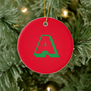 Rot-grüne Mondnacht Erstweihnacht Keramik Ornament
