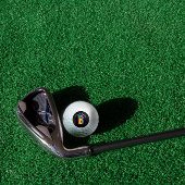 Rot-grüne Monogramm, Initial-B-Schwarz-weiß Golfball