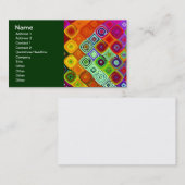 Rot grüne Mosaik Kunst des Fraktals Visitenkarte (Vorne/Hinten)