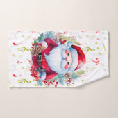 Rot grüne Musiknoten und der Weihnachtsmann Badhandtuch Set (Handtuch)