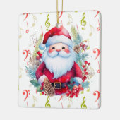 Rot grüne Musiknoten und der Weihnachtsmann Keramikornament (Links)