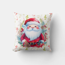 Rot grüne Musiknoten und der Weihnachtsmann Kissen