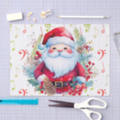 Rot grüne Musiknoten und der Weihnachtsmann Seidenpapier (Handwerk)