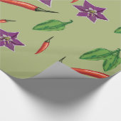 Rot , Grüne Paprikaschoten, Chili Paprikaschoten, Geschenkpapier (Ecke)