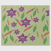 Rot , Grüne Paprikaschoten, Chili Paprikaschoten, Geschenkpapier (Flach)