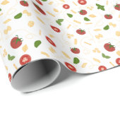 Rot Grüne Pasta Tomate Basilikum Geschenkpapier (Rolleneckpunkt)