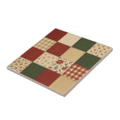 Rot-grüne Patchwork-Quiltdecke Rustikales Farmhaus Fliese (Seite)