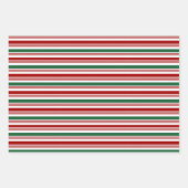 Rot-grüne Pfefferminzstreifen Geschenkpapier Set (Vorderseite 2)