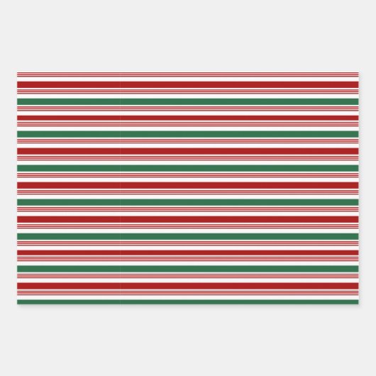 Rot-grüne Pfefferminzstreifen Geschenkpapier Set (Vorderseite 2)