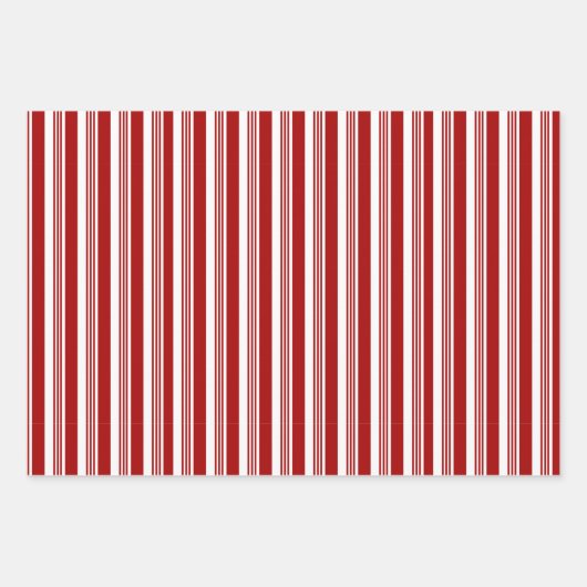 Rot-grüne Pfefferminzstreifen Geschenkpapier Set (Vorderseite)