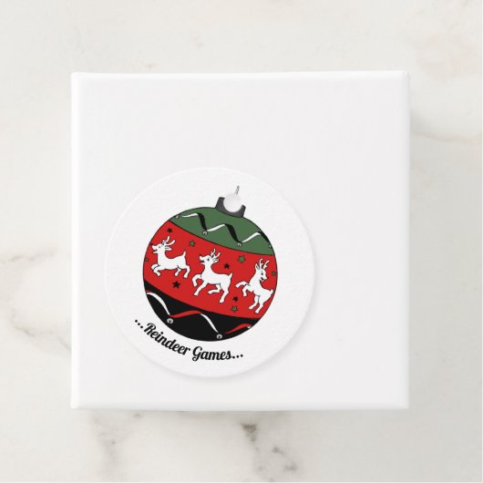 Rot / Grüne Rentiere Geschenkanhänger (Beispiel)