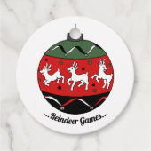 Rot / Grüne Rentiere Geschenkanhänger (Vorderseite)