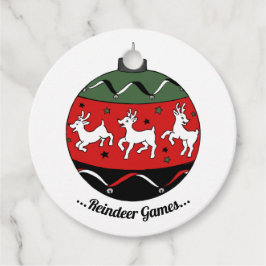 Rot / Grüne Rentiere Geschenkanhänger