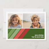 Rot-grüne Retrostreifen - 2 Fotomaterial Feiertagskarte (Vorderseite)