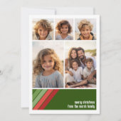 Rot-grüne Retrostreifen - 5 Fotomaterial Feiertagskarte (Vorderseite)